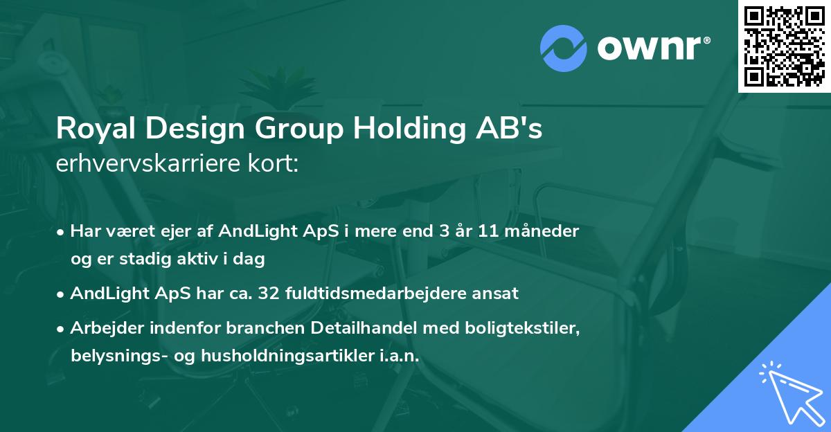 Royal Design Group Holding AB's erhvervskarriere kort