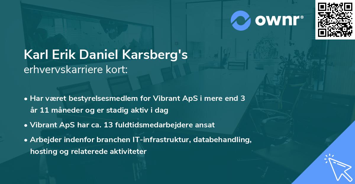 Karl Erik Daniel Karsberg's erhvervskarriere kort