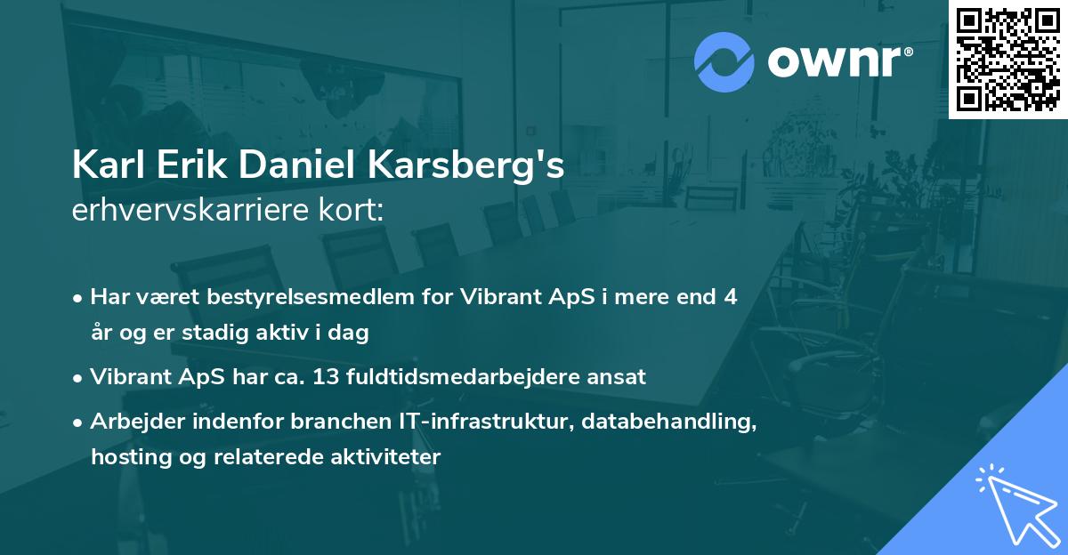 Karl Erik Daniel Karsberg's erhvervskarriere kort