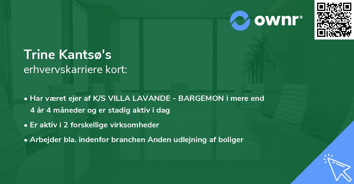 Trine Kantsø's erhvervskarriere kort