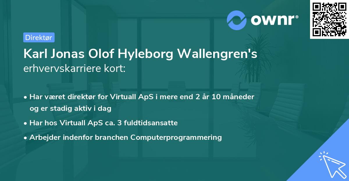 Karl Jonas Olof Hyleborg Wallengren's erhvervskarriere kort
