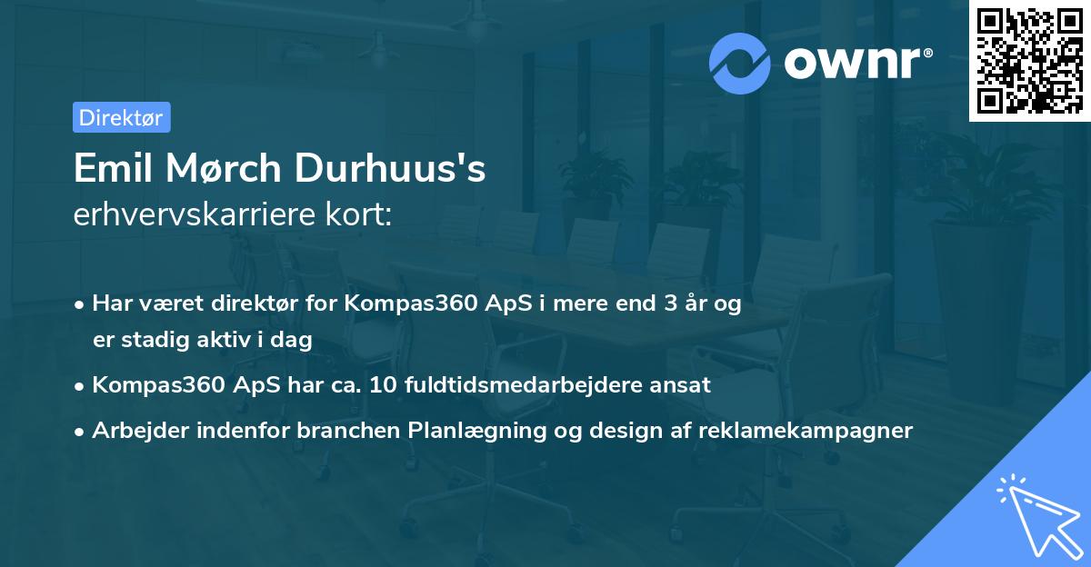 Emil Mørch Durhuus's erhvervskarriere kort
