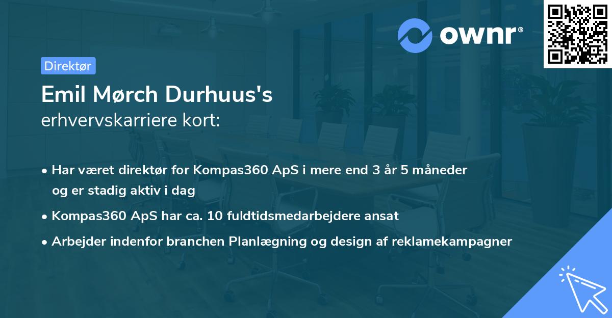 Emil Mørch Durhuus's erhvervskarriere kort