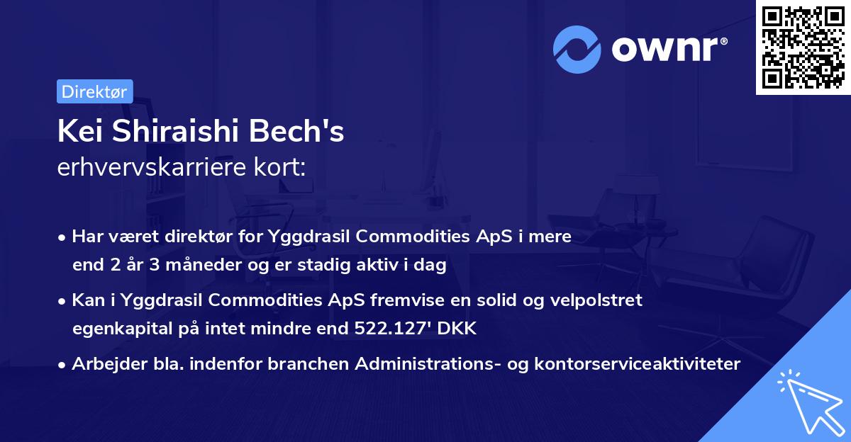 Kei Shiraishi Bech's erhvervskarriere kort