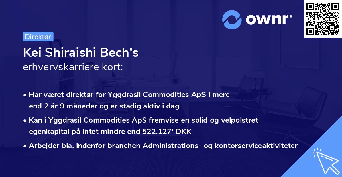 Kei Shiraishi Bech's erhvervskarriere kort