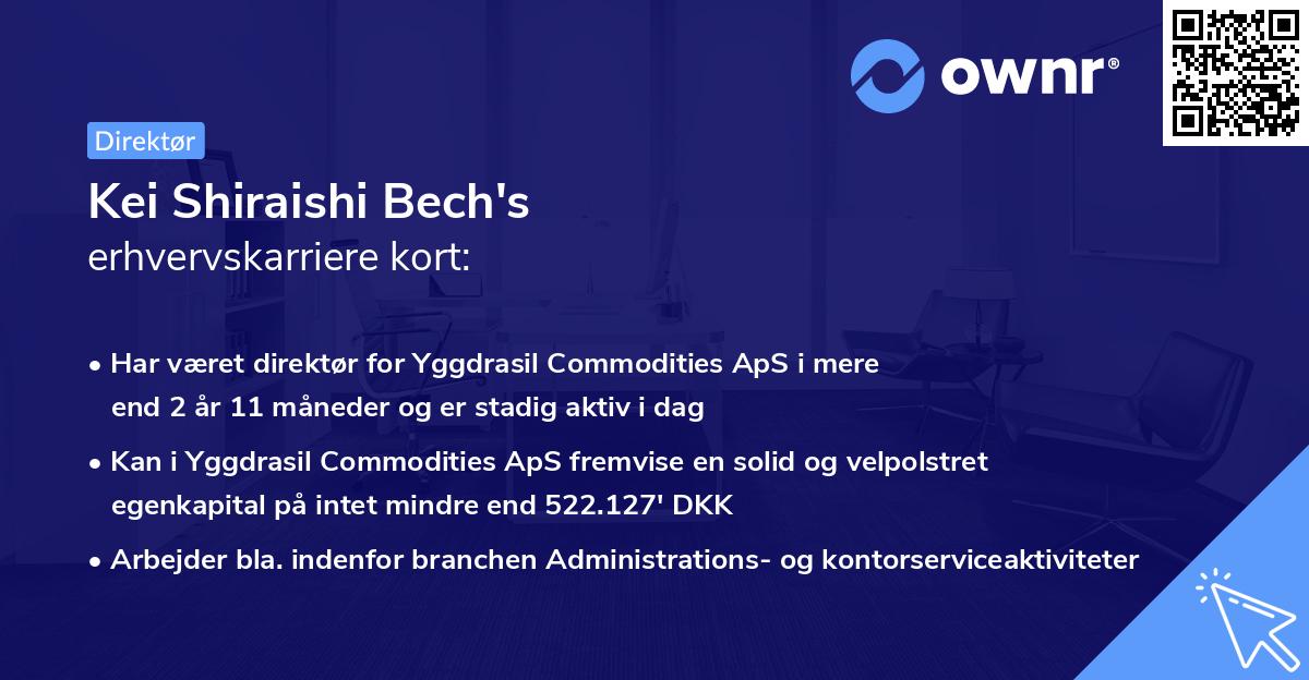 Kei Shiraishi Bech's erhvervskarriere kort