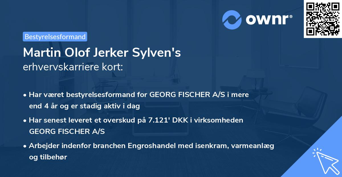 Martin Olof Jerker Sylven's erhvervskarriere kort
