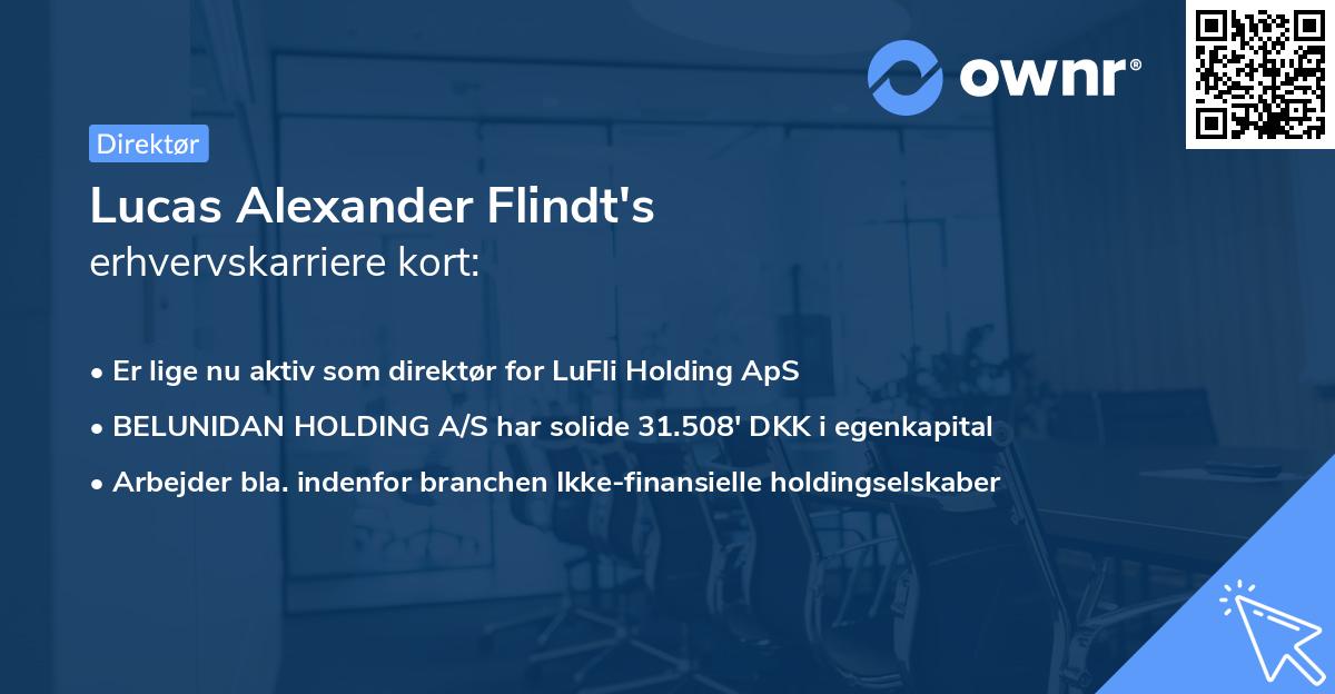 Lucas Alexander Flindt's erhvervskarriere kort