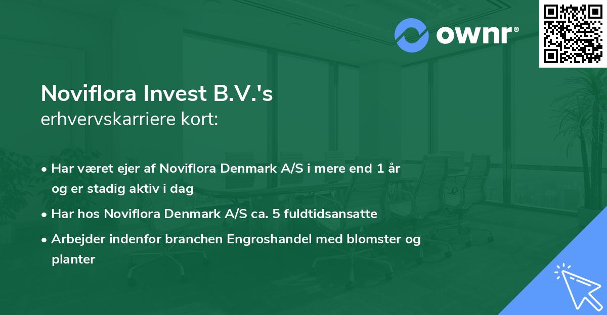 Noviflora Invest B.V.'s erhvervskarriere kort