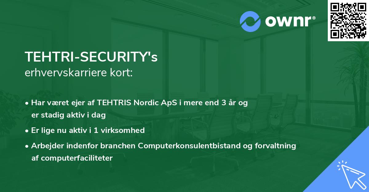 TEHTRI-SECURITY's erhvervskarriere kort