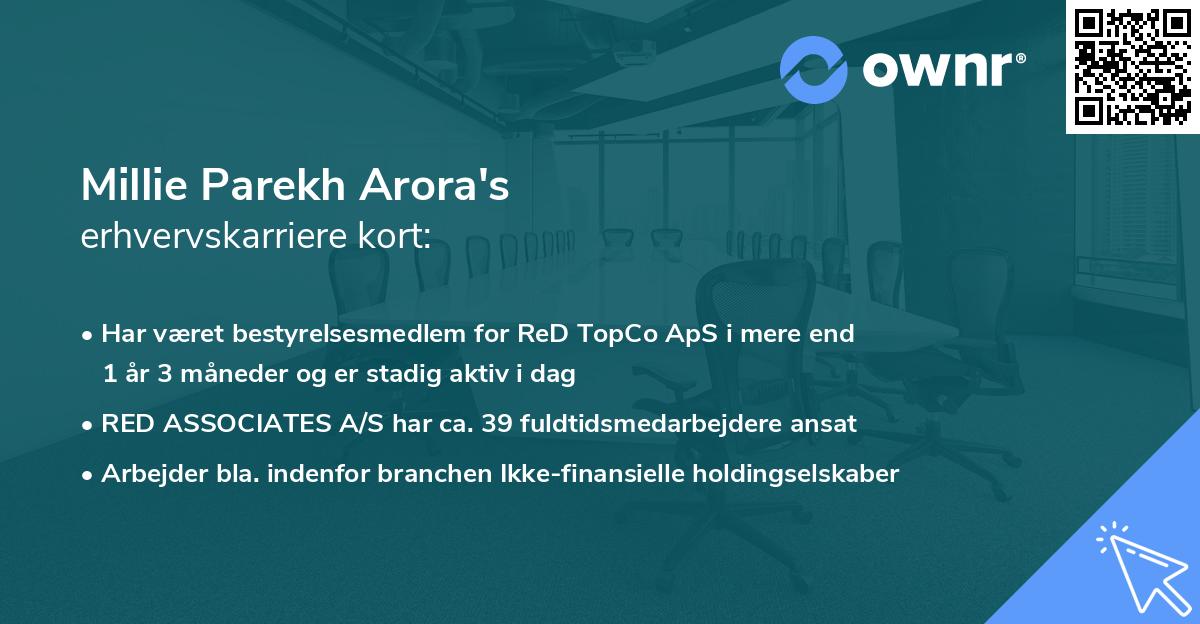 Millie Parekh Arora's erhvervskarriere kort