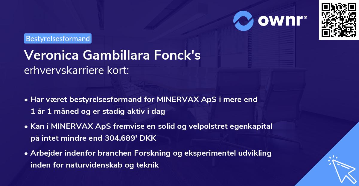 Veronica Gambillara Fonck's erhvervskarriere kort