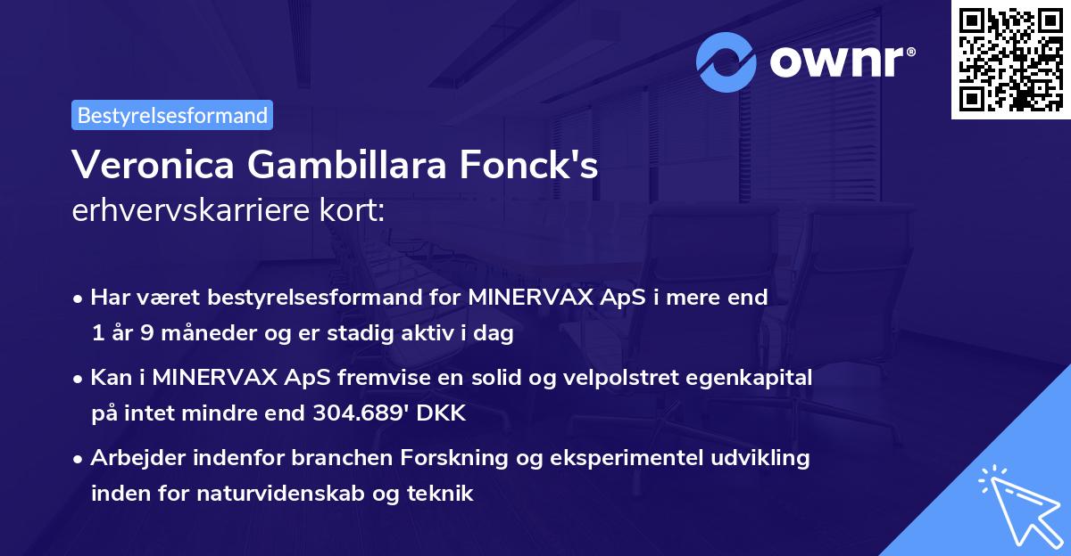 Veronica Gambillara Fonck's erhvervskarriere kort
