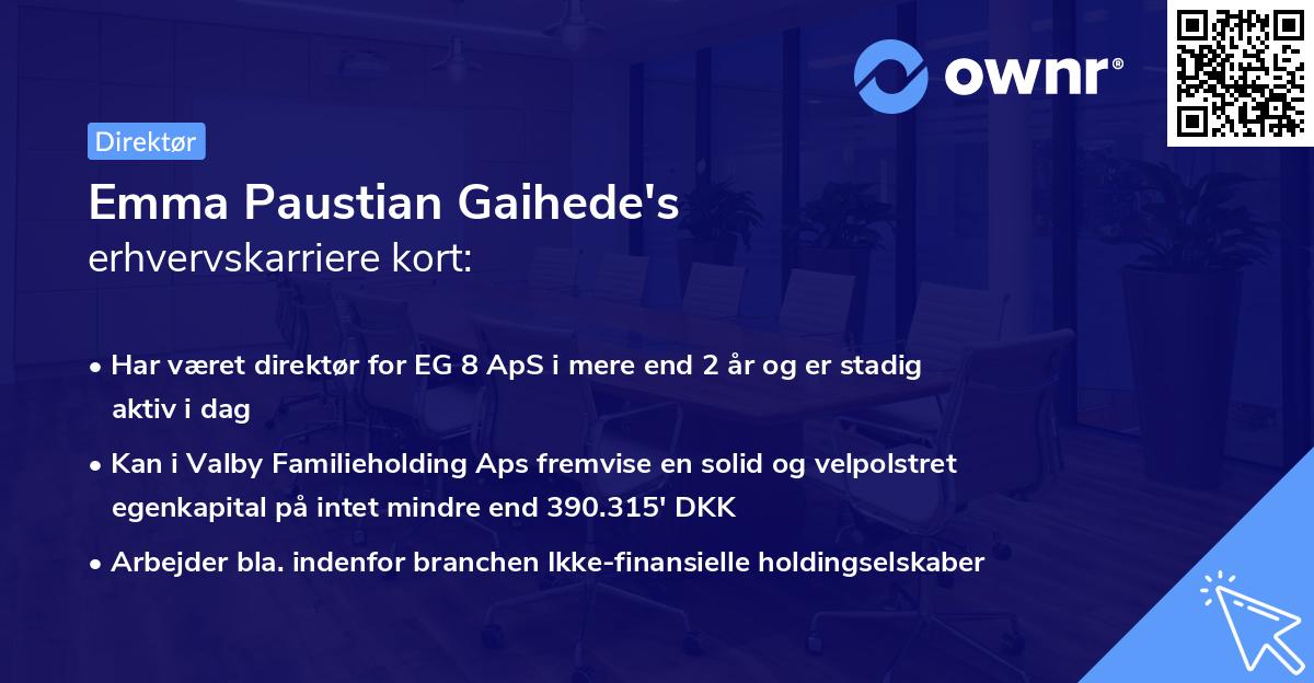 Emma Paustian Gaihede's erhvervskarriere kort