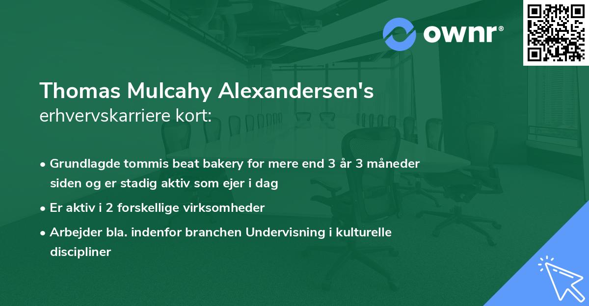 Thomas Mulcahy Alexandersen's erhvervskarriere kort