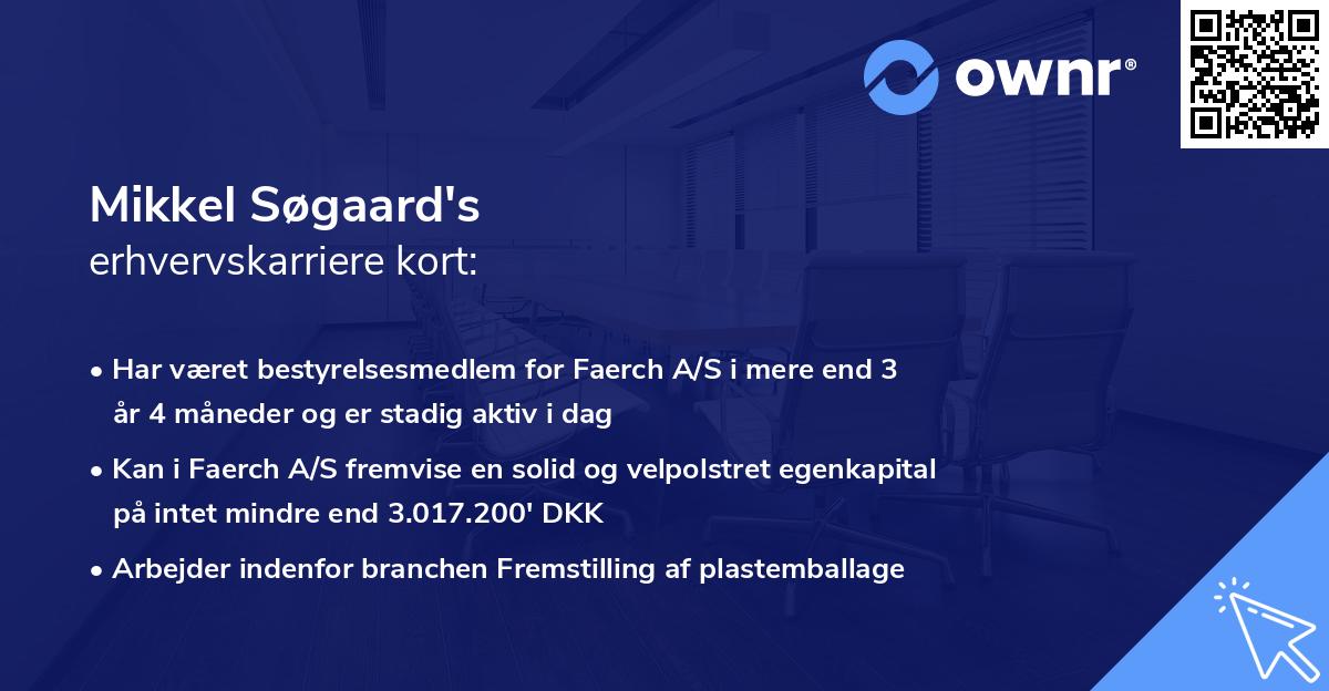 Mikkel Søgaard's erhvervskarriere kort