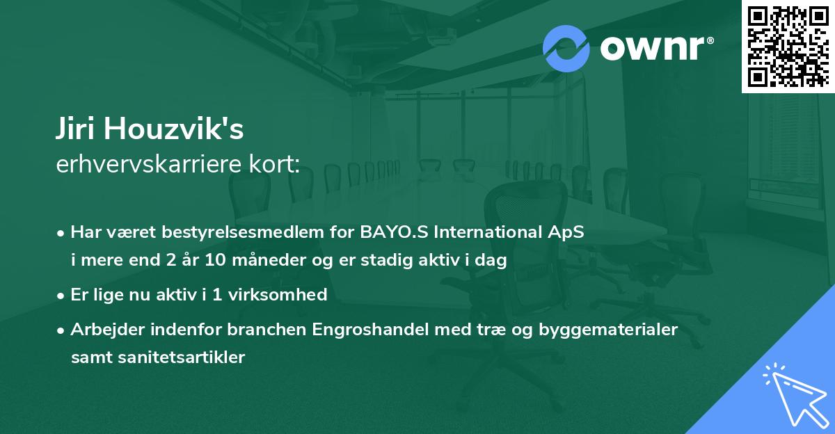 Jiri Houzvik's erhvervskarriere kort