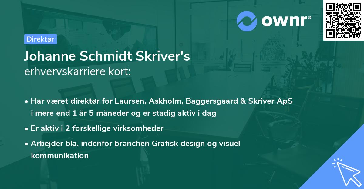 Johanne Schmidt Skriver's erhvervskarriere kort