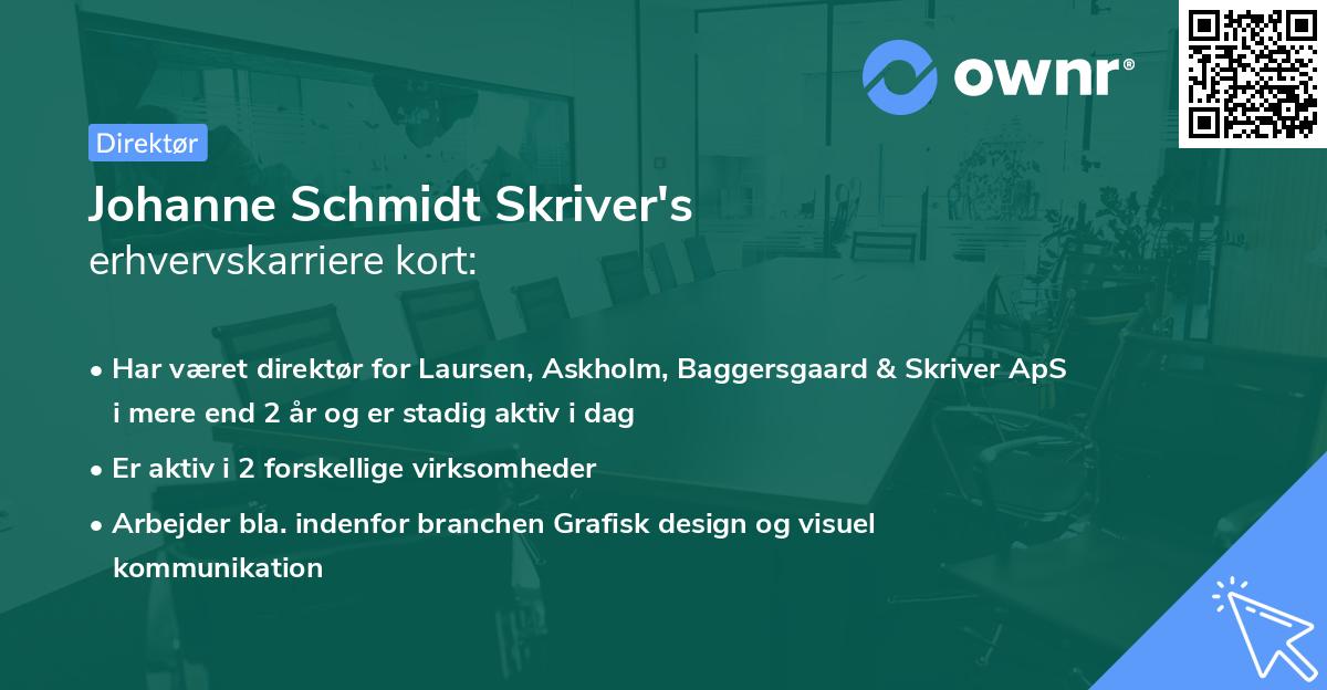 Johanne Schmidt Skriver's erhvervskarriere kort