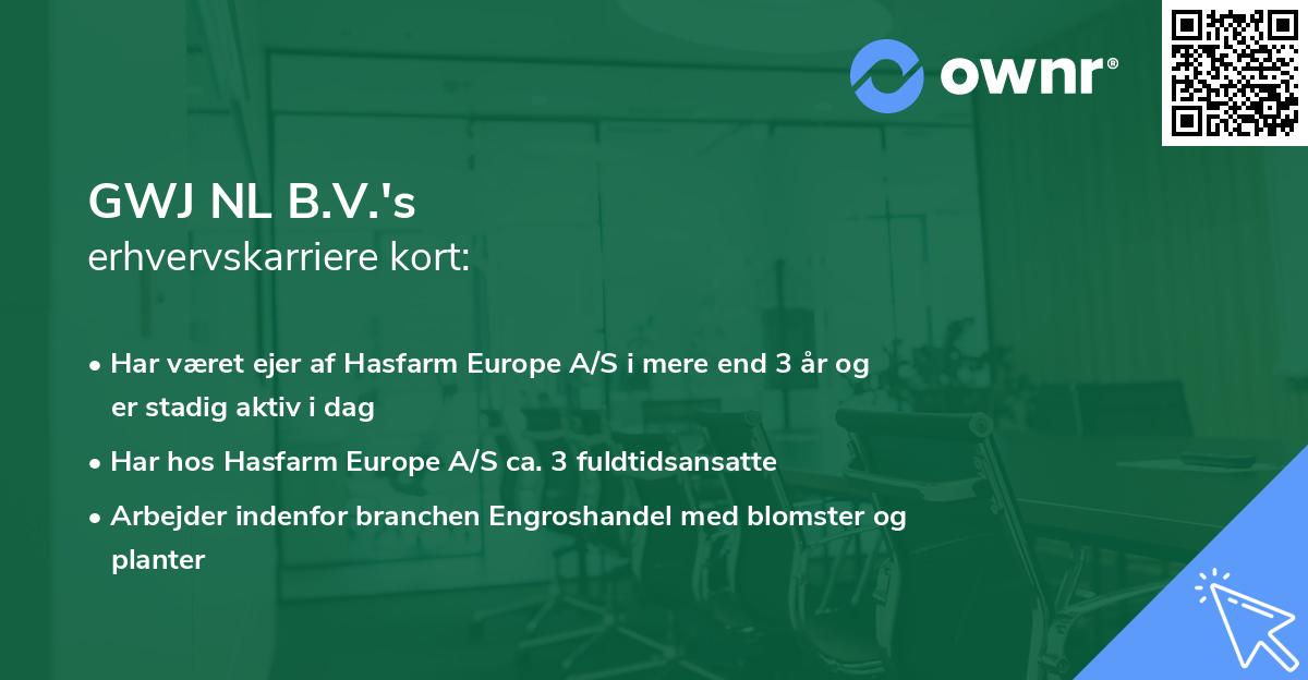 GWJ NL B.V.'s erhvervskarriere kort