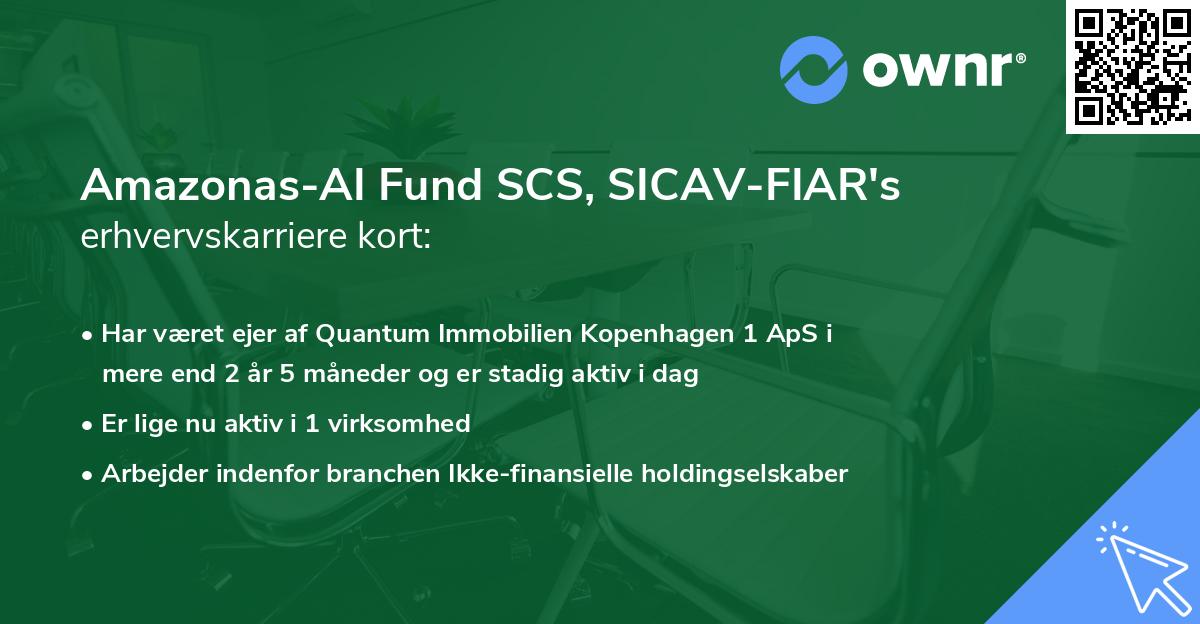 Amazonas-AI Fund SCS, SICAV-FIAR's erhvervskarriere kort