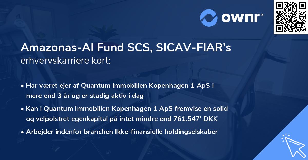 Amazonas-AI Fund SCS, SICAV-FIAR's erhvervskarriere kort