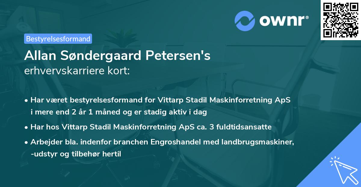 Allan Søndergaard Petersen's erhvervskarriere kort