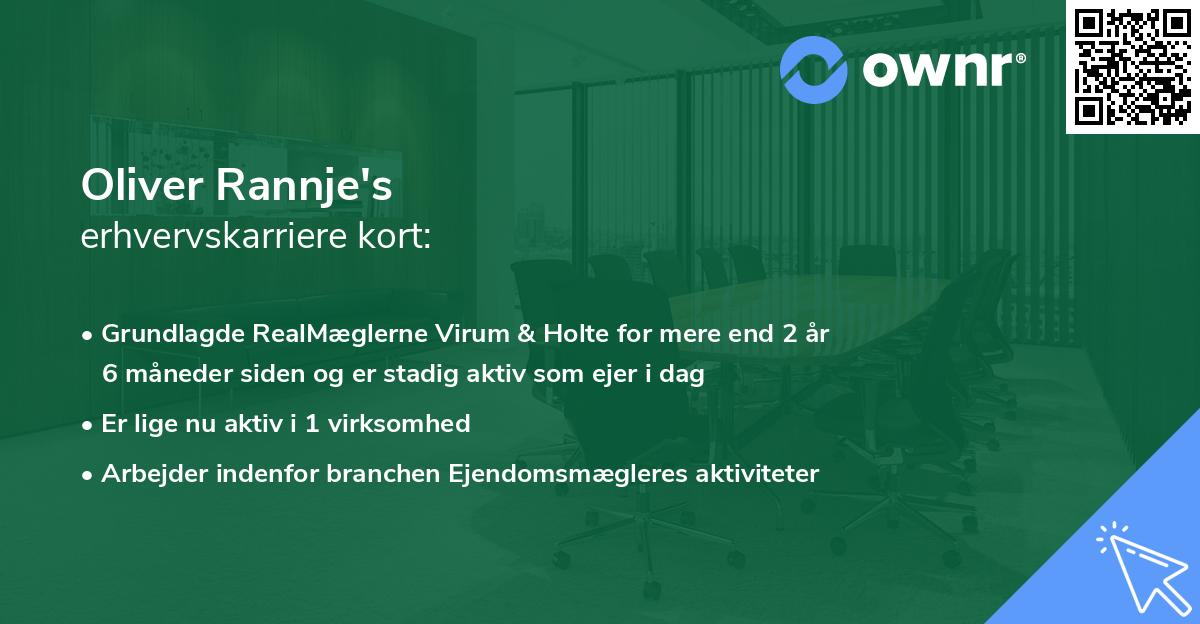 Oliver Rannje's erhvervskarriere kort