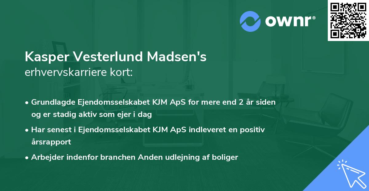 Kasper Vesterlund Madsen's erhvervskarriere kort