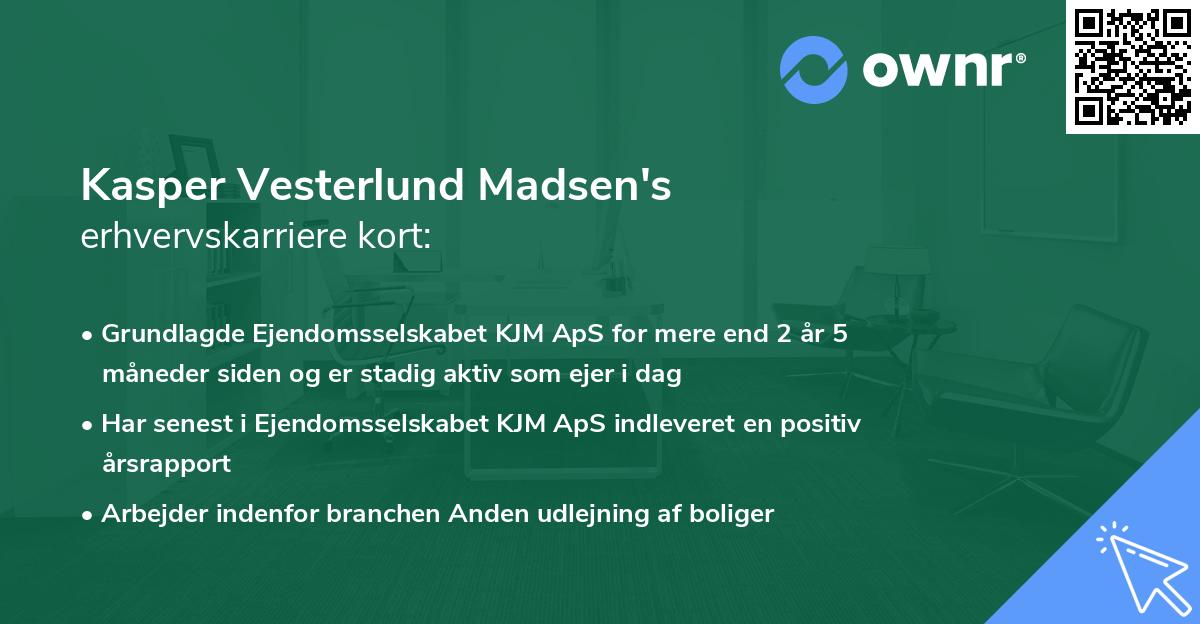 Kasper Vesterlund Madsen's erhvervskarriere kort