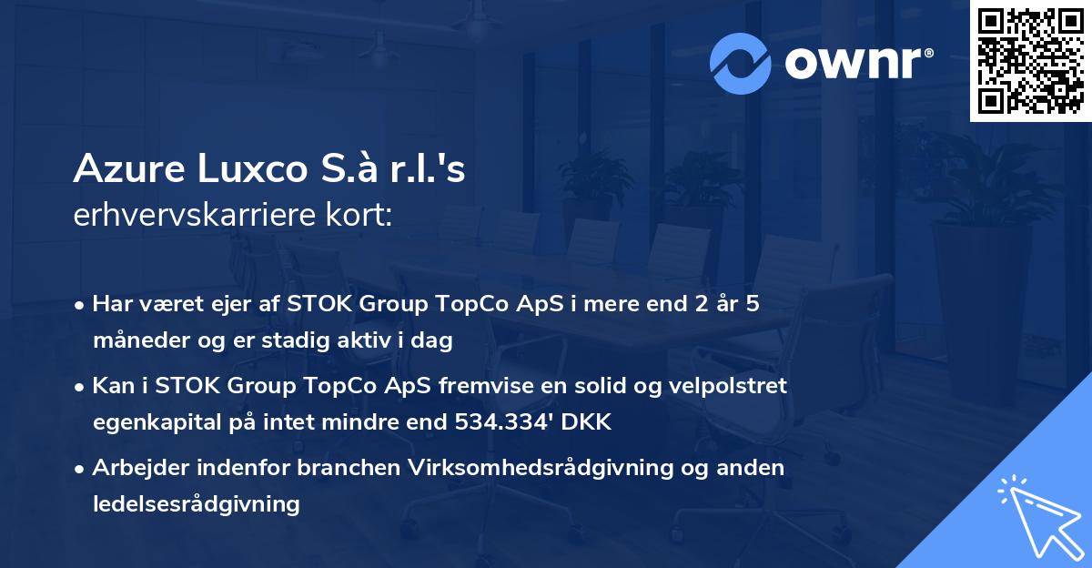 Azure Luxco S.à r.l.'s erhvervskarriere kort