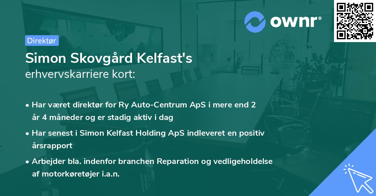 Simon Skovgård Kelfast's erhvervskarriere kort