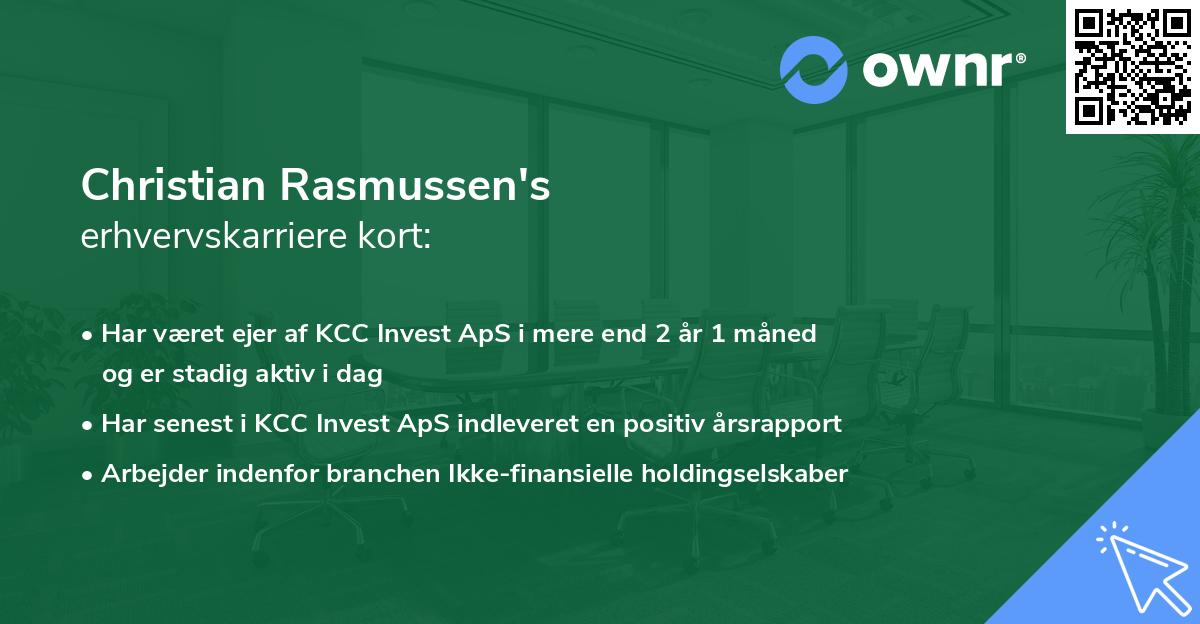 Christian Rasmussen's erhvervskarriere kort