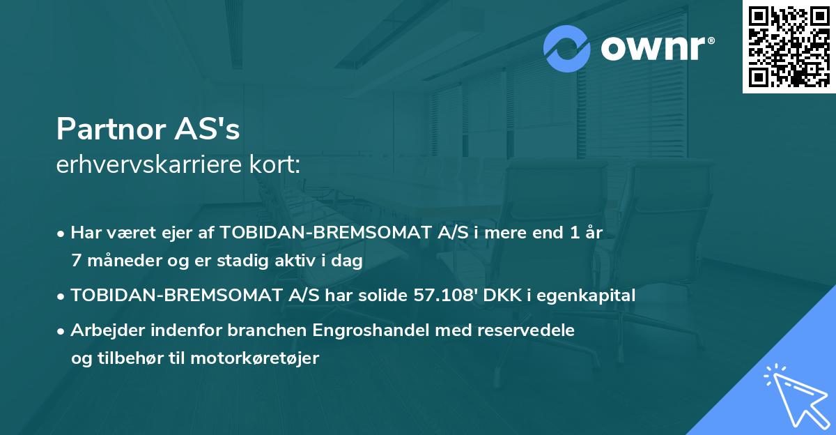 Partnor AS's erhvervskarriere kort