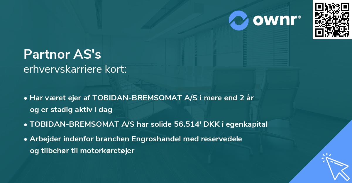 Partnor AS's erhvervskarriere kort