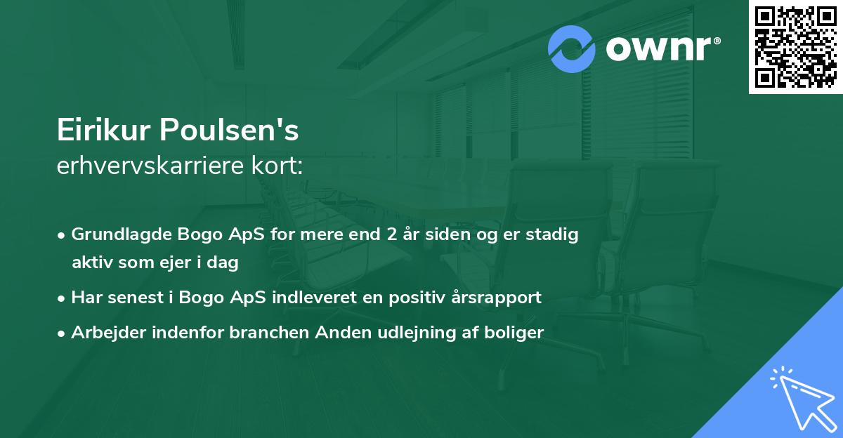 Eirikur Poulsen's erhvervskarriere kort