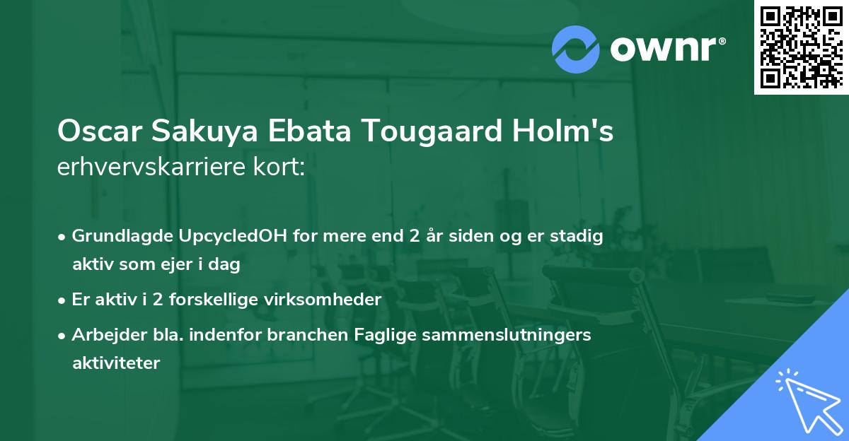 Oscar Sakuya Ebata Tougaard Holm's erhvervskarriere kort