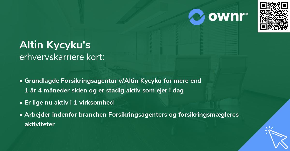 Altin Kycyku's erhvervskarriere kort