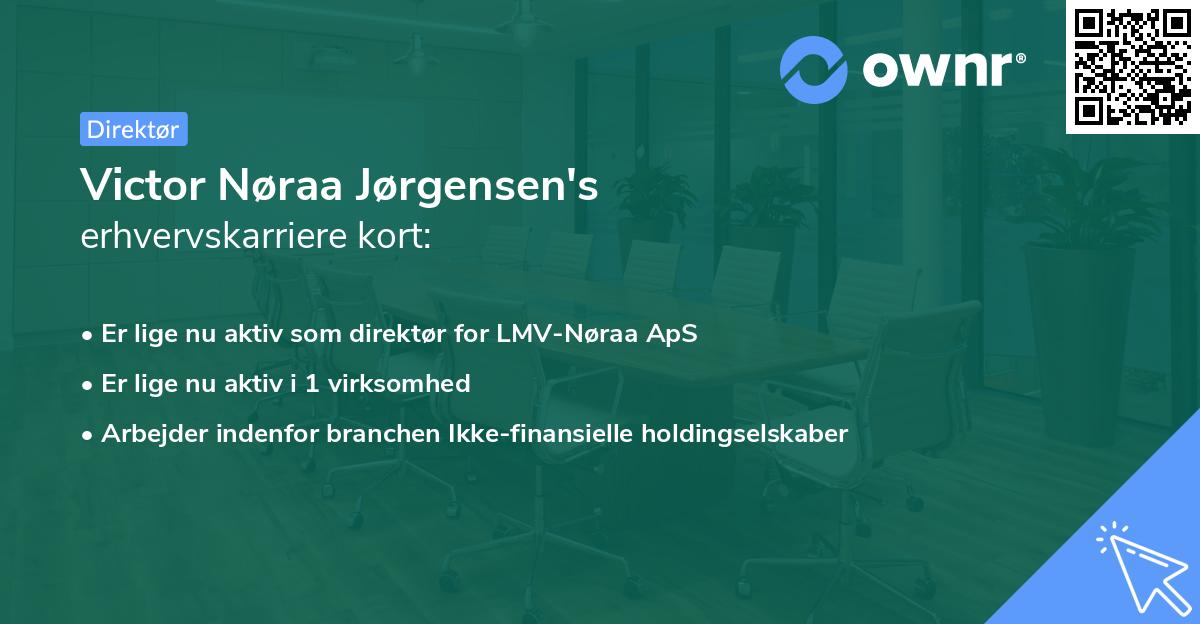 Victor Nøraa Jørgensen's erhvervskarriere kort