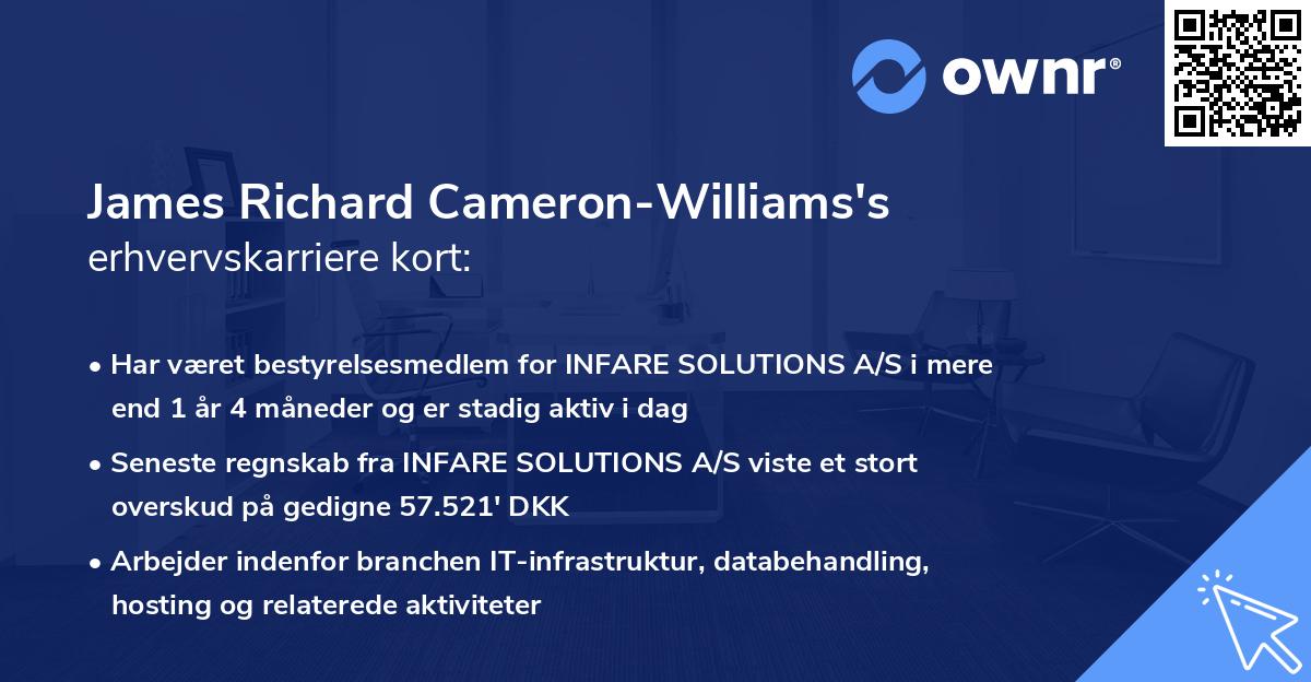 James Richard Cameron-Williams's erhvervskarriere kort