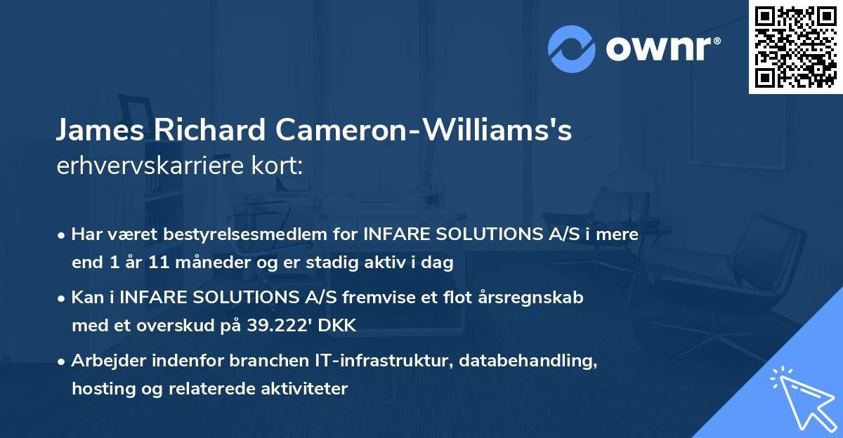James Richard Cameron-Williams's erhvervskarriere kort