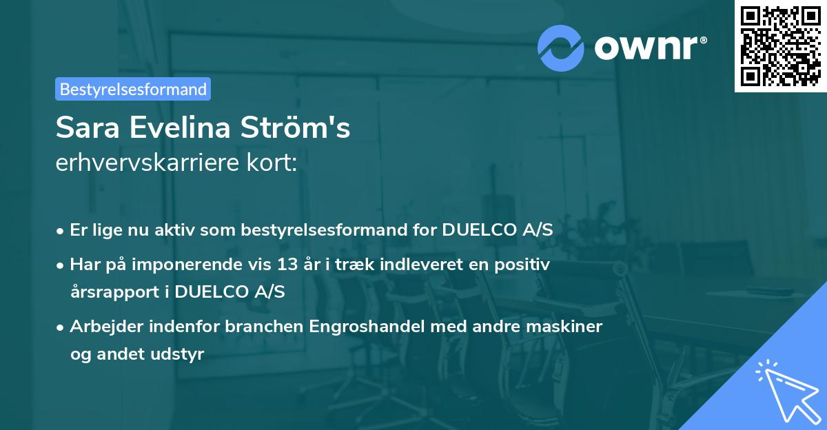 Sara Evelina Ström's erhvervskarriere kort