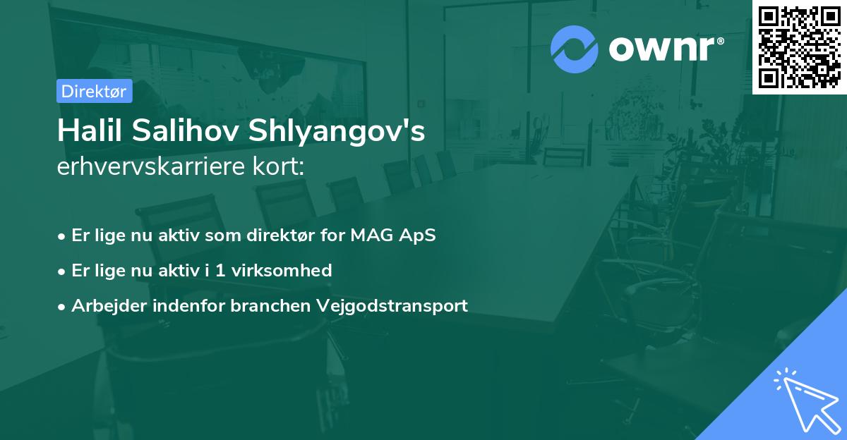 Halil Salihov Shlyangov's erhvervskarriere kort
