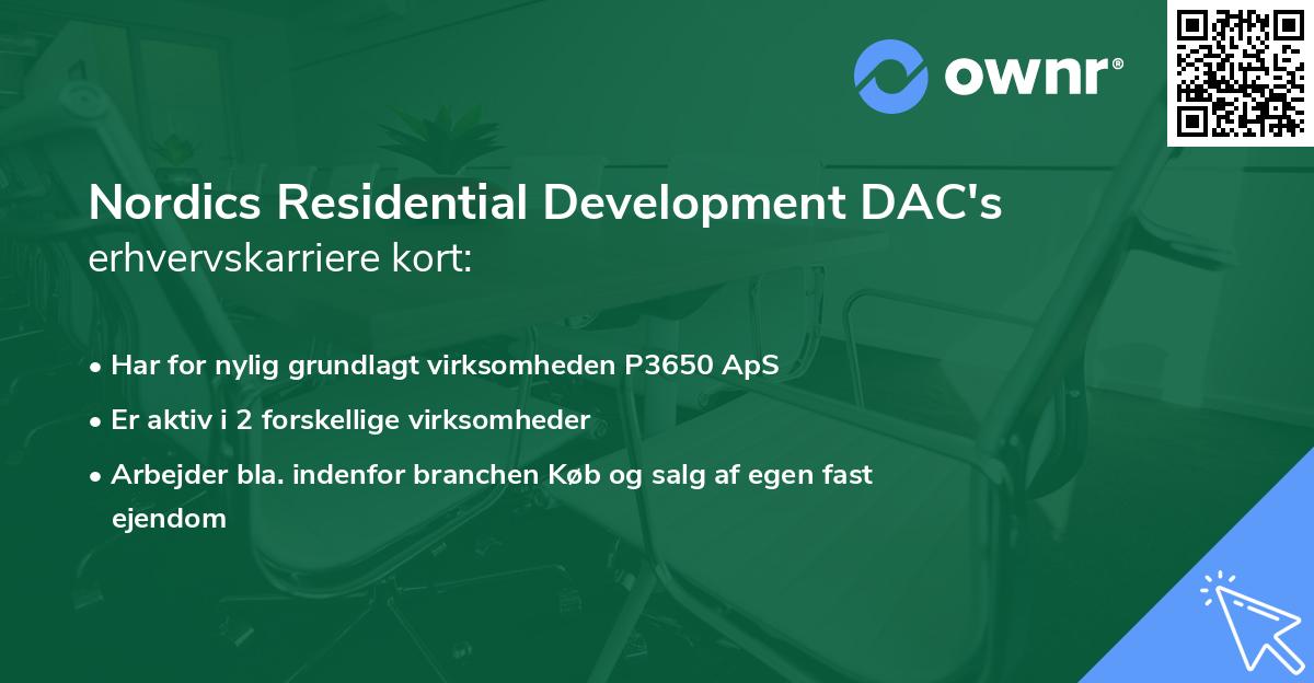Nordics Residential Development DAC's erhvervskarriere kort