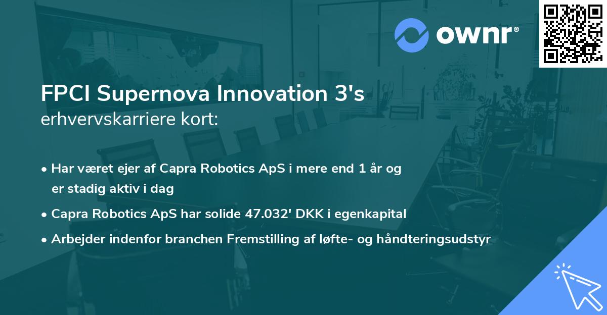 FPCI Supernova Innovation 3's erhvervskarriere kort