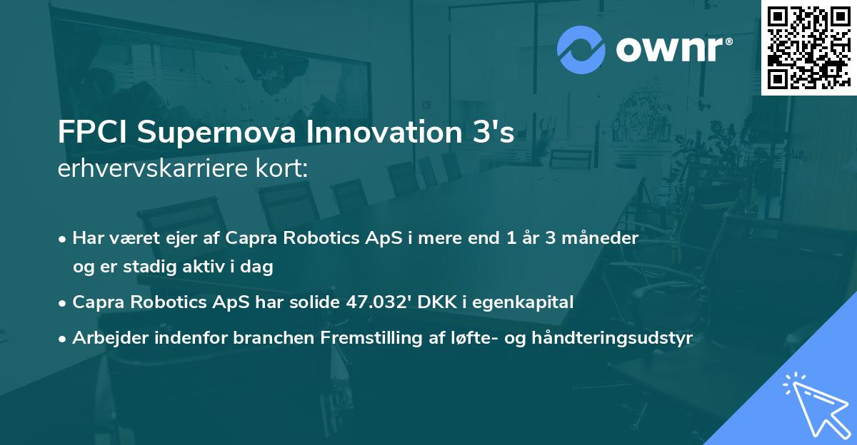 FPCI Supernova Innovation 3's erhvervskarriere kort