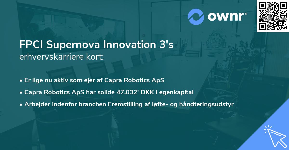 FPCI Supernova Innovation 3's erhvervskarriere kort