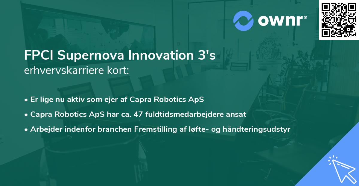 FPCI Supernova Innovation 3's erhvervskarriere kort