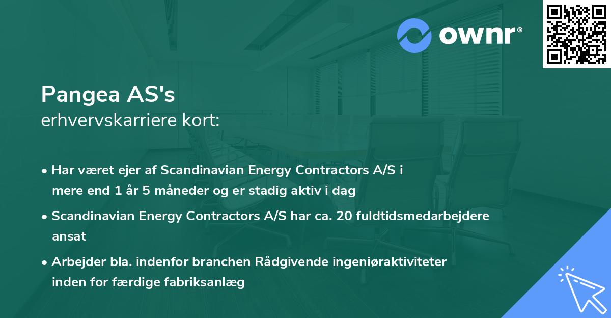 Pangea AS's erhvervskarriere kort