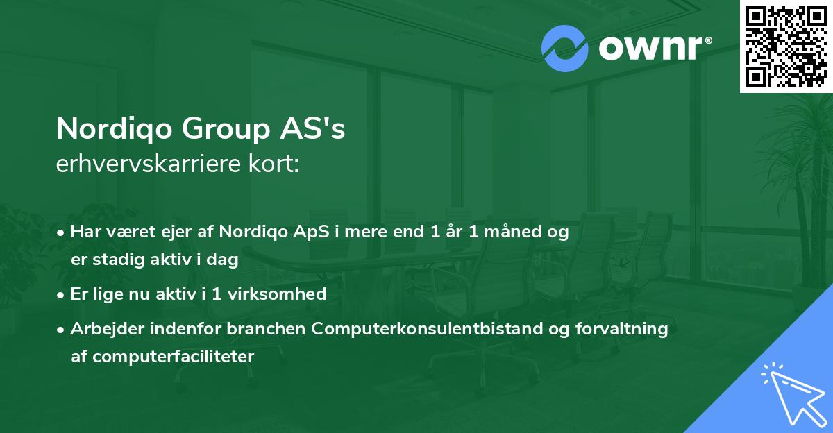 Nordiqo Group AS's erhvervskarriere kort